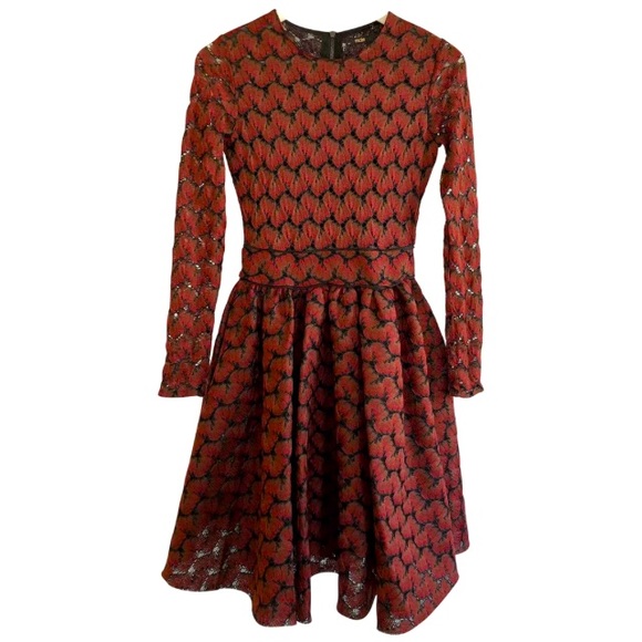 Maje Royani Fit & Flare Bonded Lace Dress - Size 3 - Picture 3 of 12